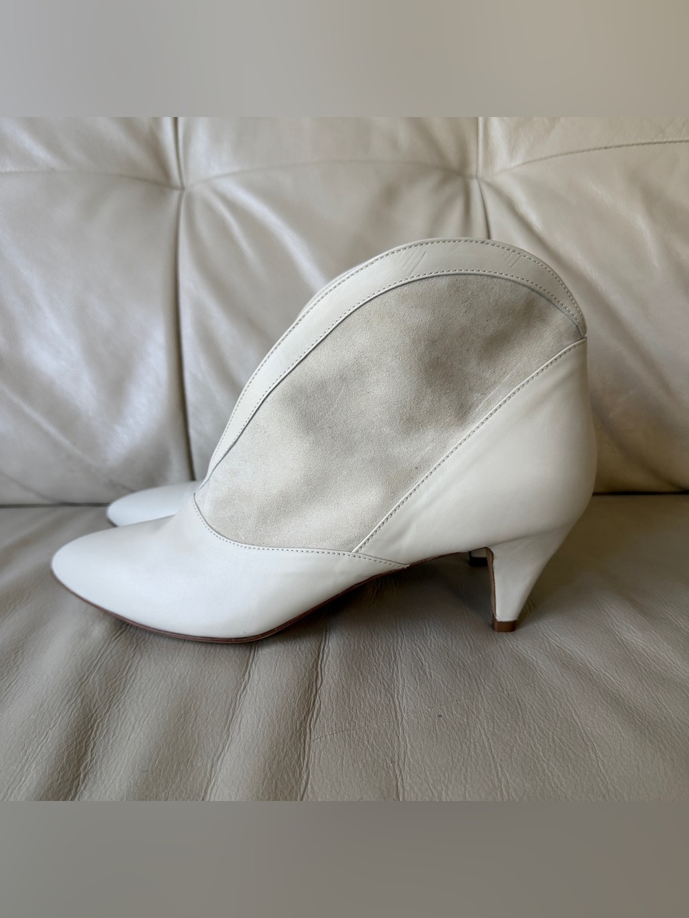 Vintag Camilla Staerk Helena Christensen White Leather Boots EU 42 US 11 NOS New